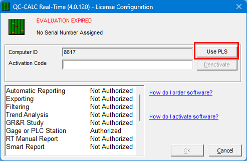 QC-CALC Real-Time v.4.00 - License Configuration